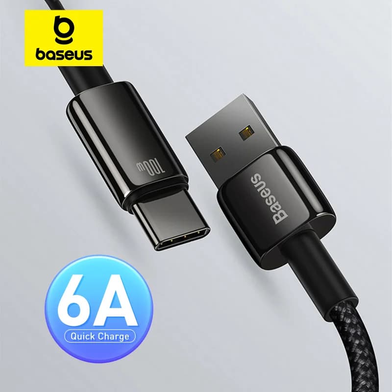 USB-C gyors töltő és adatkábel, 100W támogatás